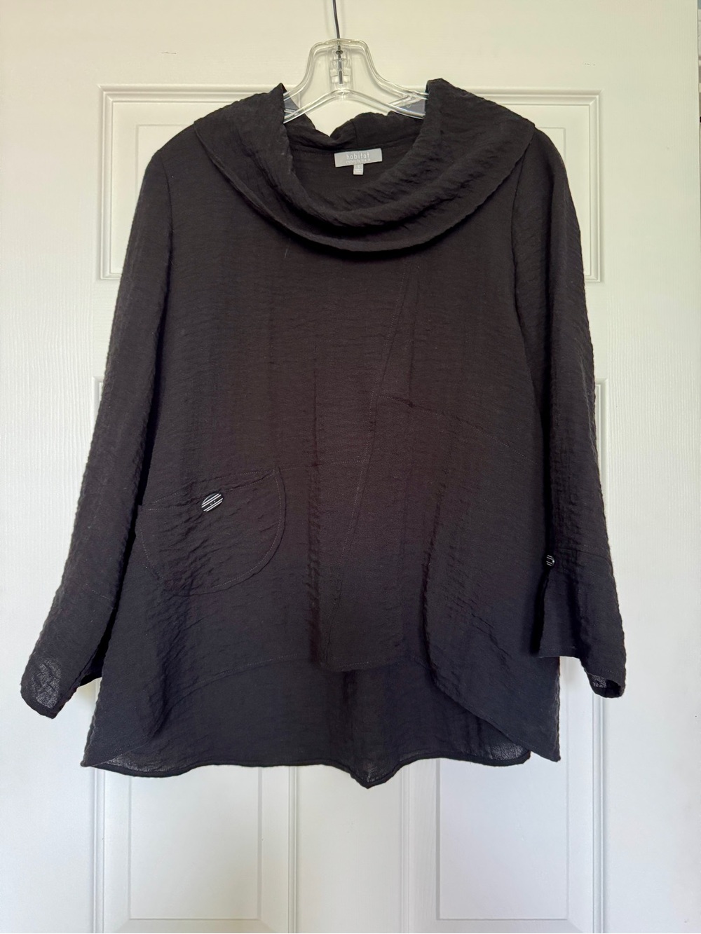 Habitat Black Draped Cowl Neck Hi-Low Tunic